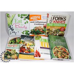 FLAT OF 7 VARIETY OF COOK BOOKS. HOME