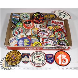 FLAT OF VINTAGE BUTTON PINS &