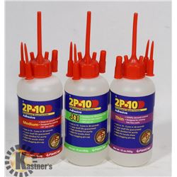 NEW SET OF 3 2P-10 ADHESIVE GLUE