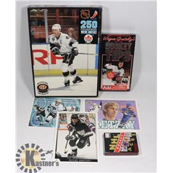 WAYNE GRETZKY PUZZLE,TAPE AND DECK OF CARDS
