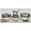 Image 1 : SILVER PLATED CREAM & SUGAR SET & CANDY DISH