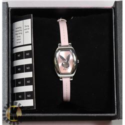 NEW PLAYBOY LADIES WATCH LEATHER WHITE STRAP