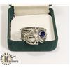 Image 1 : SPIDER ON WEB WITH  BLUE CRYSTAL  RING