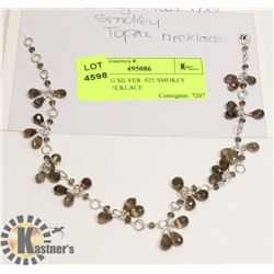 STERLING SILVER .925 SMOKEY TOPAZ NECKLACE