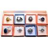 Image 1 : 6)  LOT OF 8 FASHION RINGS, INCLUDING: