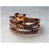 Image 1 : 8) ROSE GOLD 18K FILLED MORGANITE RING