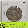 Image 1 : 1943 CANADIAN SILVER 50CENT COIN
