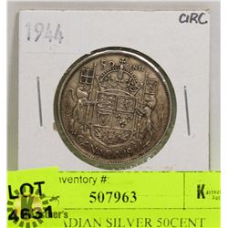 1944 CANADIAN SILVER 50CENT COIN