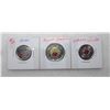 Image 1 : 13)  LOT OF 3 COLORIZED CANADIAN COINS: