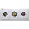 Image 2 : 13)  LOT OF 3 COLORIZED CANADIAN COINS: