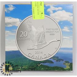 2014 CANADIAN $20 FINE SILVER CANADA GOOSE COIN