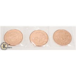 LOT OF 3 FINE COPPER (.999) ZODIAC SIGN TOKENS