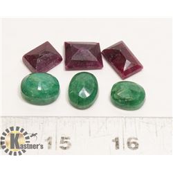 #78- RED RUBY/GREEN EMERALD 72.5 ct