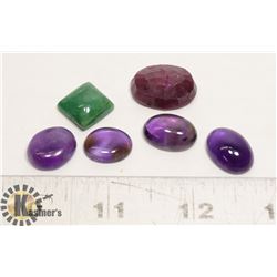 #86- RUBY/EMERALD/AMETHYST 81 ct