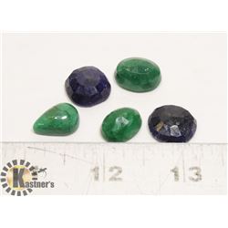 #53- EMERALD & SAPPHIRE GEMSTONE 62.0 ct