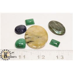 #66- RUSSIAN JASPER/EMERALD/SAPPHIRE 137.0 ct