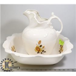 CERAMIC PITCHER AND BOWL