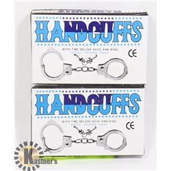 LOT OF 2 PAIRS OF HANDCUFFS WITH KEYS