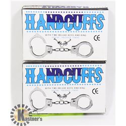LOT OF 2 PAIRS OF HANDCUFFS WITH KEYS