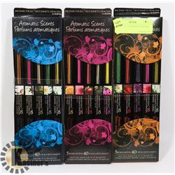 3 PACKS OF 40 ASSORTED INCENSE STICKS