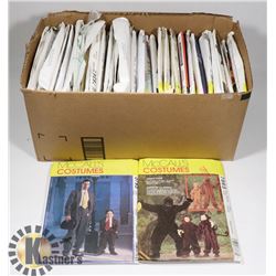 BOX OF MEN, BOYS AND COSTUME PATTERNS