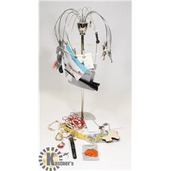 COSTUME JEWELRY, NEW HAIR ACCESSORIES AND STAND