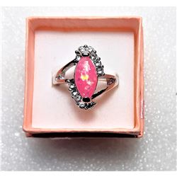 3)  SILVER TONE AND LAB CREATED OVAL