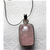 Image 1 : 23)  RECTANGULAR CUT ROSE QUARTZ PENDANT