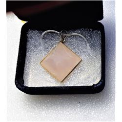 10)  PINK QUARTZ DIAMOND SHAPED PENDANT