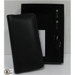 ZHUSE BLACK SOFT LEATHER WALLET STYLE POWER BANK