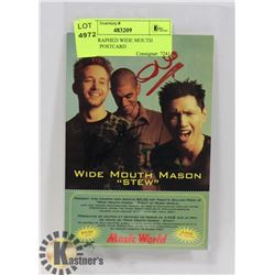 AUTOGRAPHED WIDE MOUTH MASON POSTCARD