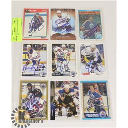 EDMONTON OILERA AUTOGRAPHED 9 CARD LOT
