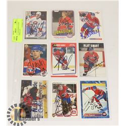 MONTREAL CANADIENS 9 CARD AUTOGRAPHED LOT