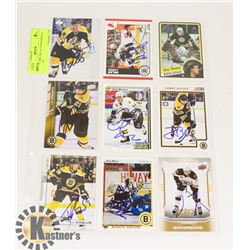 BOSTON BRUINS AUTOGRAPHED 9 CARD LOT