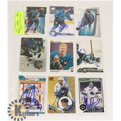 AUTOGRAPHED 9 CARD LOT SAN JOSE SHARKS
