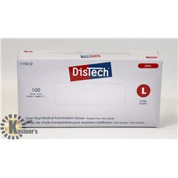 DISTECH CLEAR VINYL MEDIAL EXAMINATION GLOVES