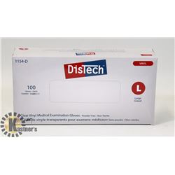 DISTECH CLEAR VINYL MEDIAL EXAMINATION GLOVES