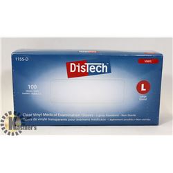 DISTECH CLEAR VINYL MEDIAL EXAMINATION GLOVES