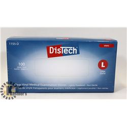 DISTECH CLEAR VINYL MEDIAL EXAMINATION GLOVES