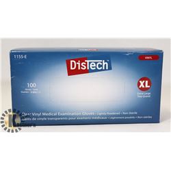 DISTECH CLEAR VINYL MEDIAL EXAMINATION GLOVES
