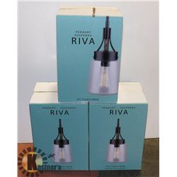 LOT OF 3 REVA PENDANT LIGHTS
