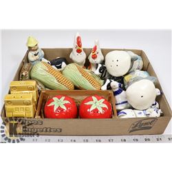 FLAT OF VINTAGE SALT AND PEPPER