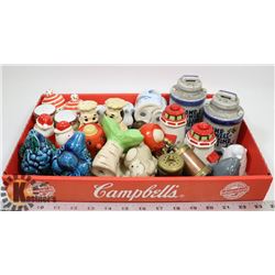 FLAT OF VINTAGE SALT AND PEPPER