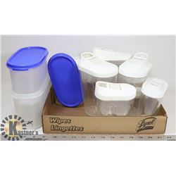 BOX OF VARIOUS STORAGE CONTAINERS