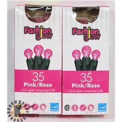2 SETS OF 35 PINK / ROSE FASHION GLOW LED LIGHTS