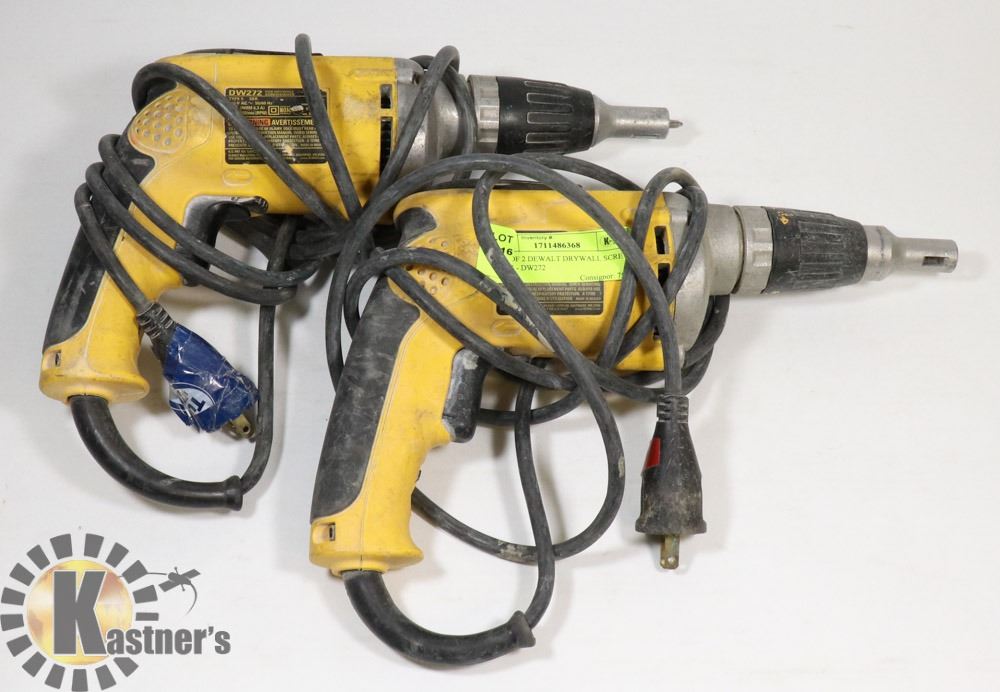 LOT OF 2 DEWALT DRYWALL SCREW GUNS DW272 lot-of-2-dewalt-drywall-screw-guns-dw272