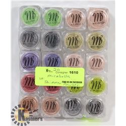 FLAT OF 20 ASSORTED MICABELLA SHIMMER POWDER