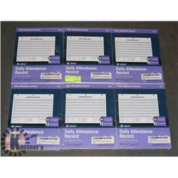 6 NEW DAILY ATTENDANCE RECORD BOOKS