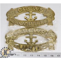 LOT OF TWO METAL CREWS QUARTERS WALL HANGINGS