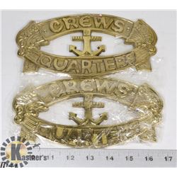 LOT OF TWO METAL CREWS QUARTERS WALL HANGINGS